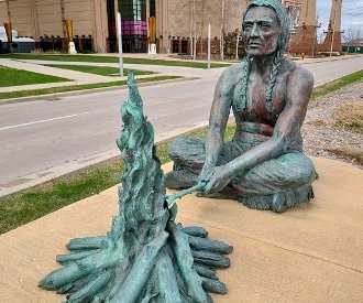 Statue outside Potawatomi Hotel